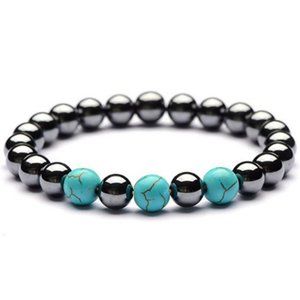 Magnetic Hematite Bracelet,Gemstone bracelet,Turquoise Beads Bracelet